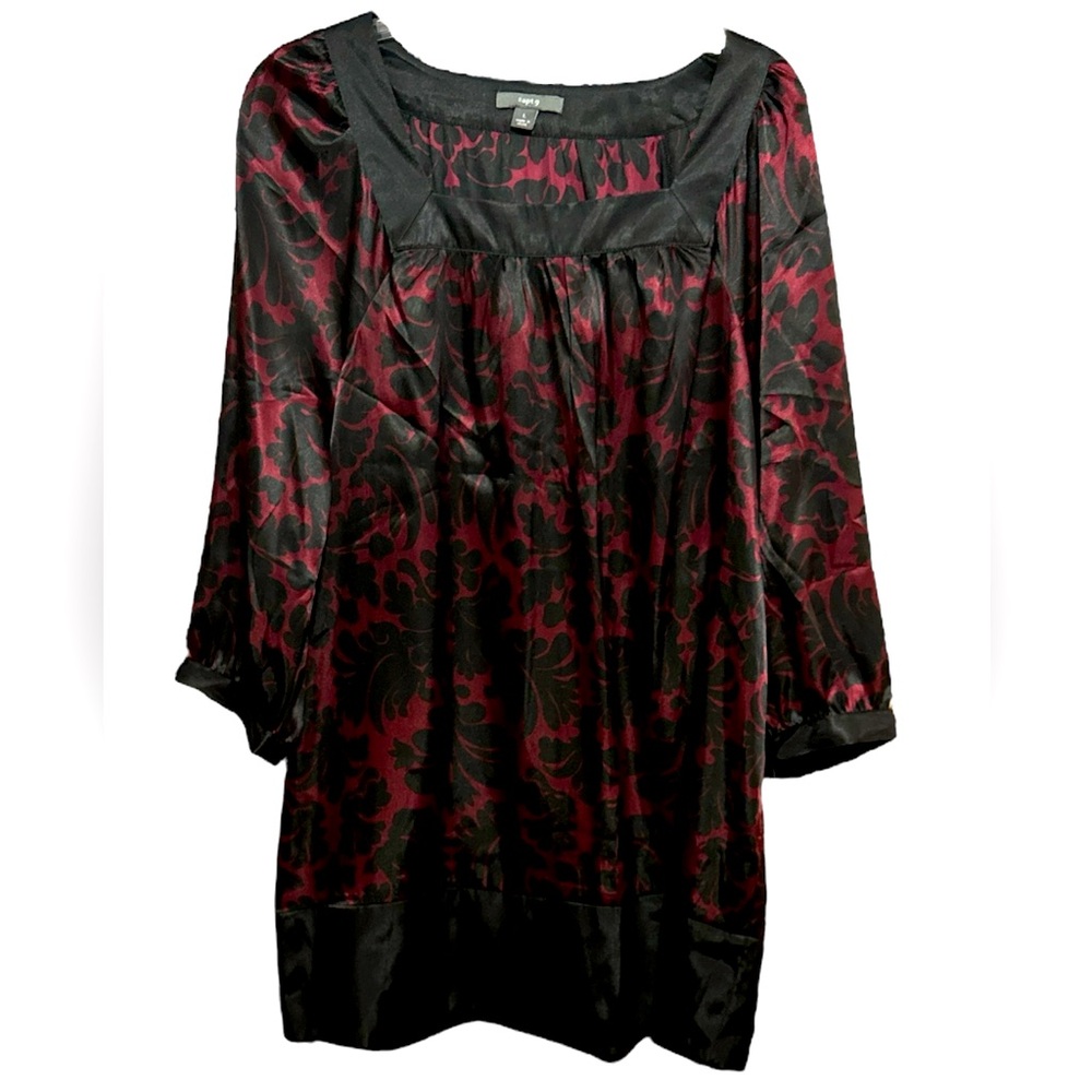 Apt 9 Elegant Black and Red Floral Tunic/Dress.  NWT L.